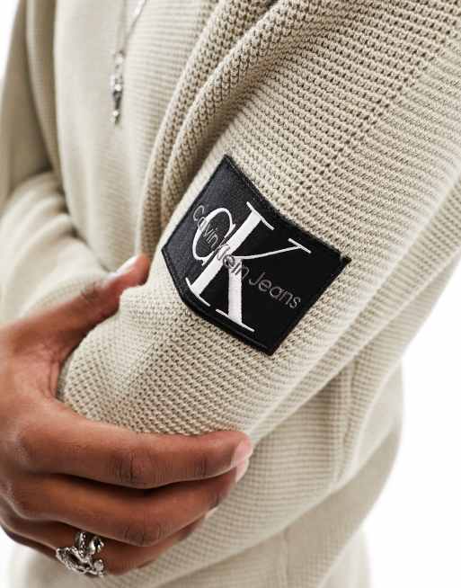 Calvin Klein Jeans – Brungrå, avslappnad tröja med märke, 2 av 4
