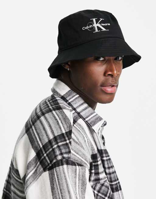 Calvin Klein Jeans - Bucket hat met geborduurd monogram in zwart