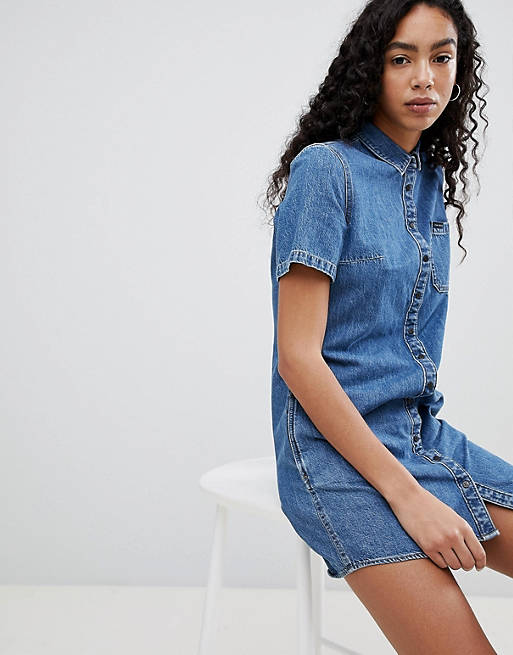 Calvin Klein Jeans Button Through Denim Dress | ASOS