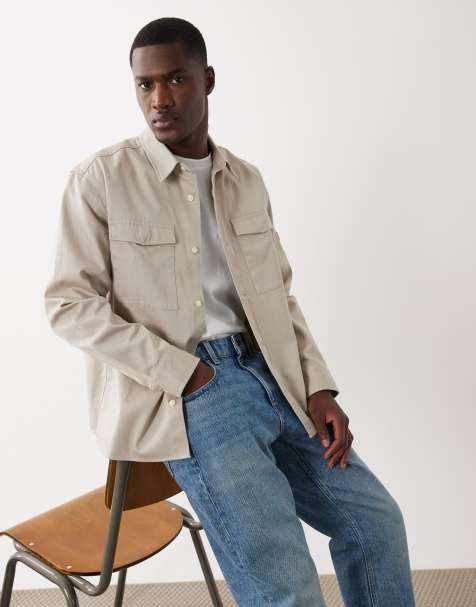 Calvin Klein Jeans - Camicia giacca multitasche beige chiaro - view 1