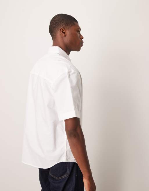 Calvin Klein Jeans - Camicia Oxford a maniche corte bianca, 3 di 4