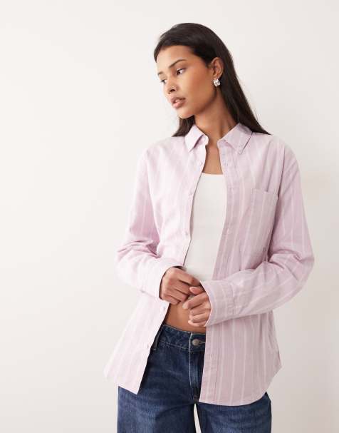 Calvin Klein Jeans - Camicia Oxford oversize a righe rosa chiaro - view 1
