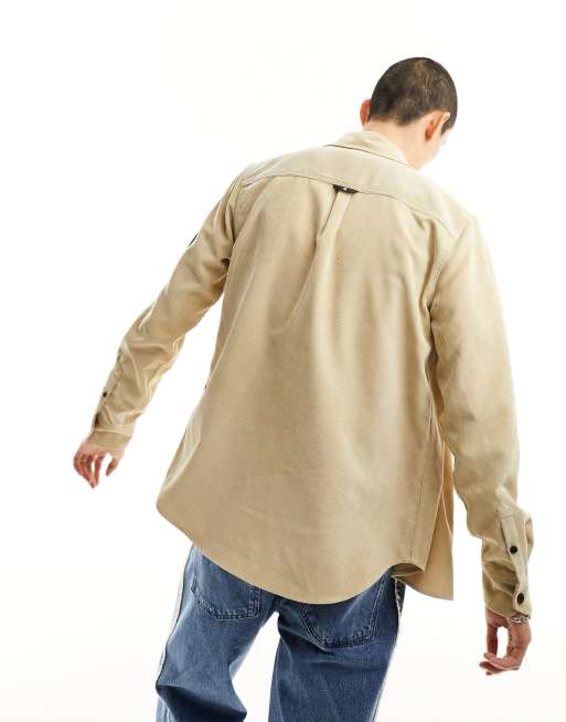 Calvin Klein Jeans - Camicia regular fit a coste beige, 3 di 4