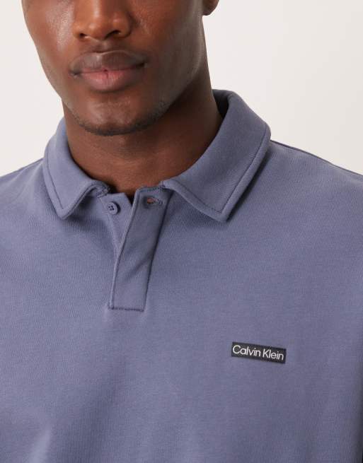 Calvin Klein Jeans Camicia stile rugby color blu acciaio con