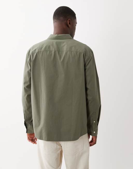 Calvin Klein Jeans - Camisa verde oliva holgada de popelina, 3 de 5