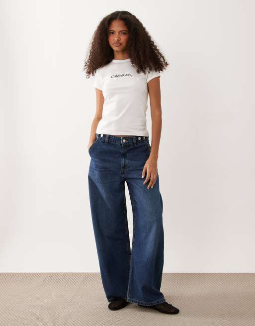 Calvin Klein Jeans - Camiseta blanca de corte slim con logo de corazón, 2 de 4