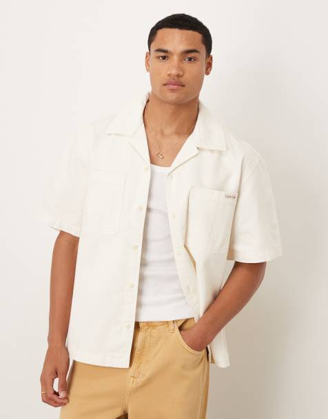 Calvin Klein Jeans – Camp – Naturvit skjorta - view 1