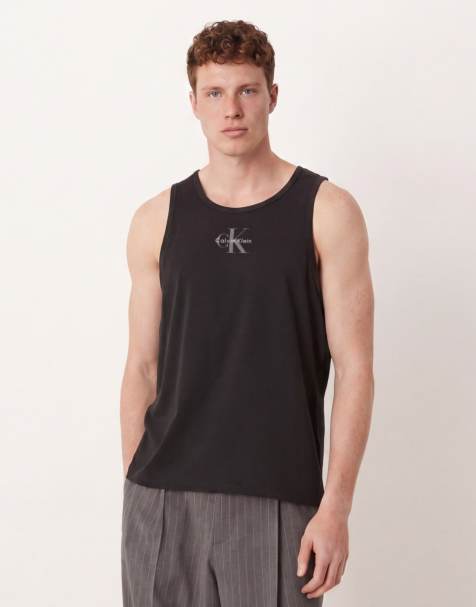 Calvin Klein Jeans - Canotta nera classica con monogramma del logo - view 1