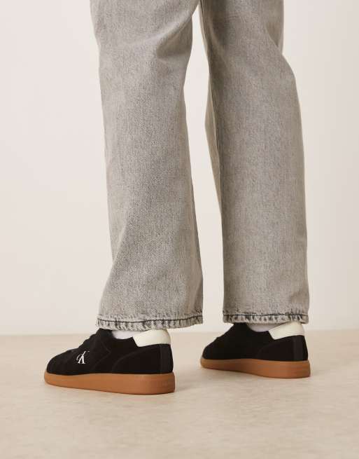 【 】classic cupsole trainers with gum sole Calvin Klein Jeans classic cupsole trainers in off white