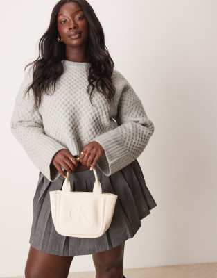 Shop Calvin Klein Jeans Est.1978 Canvas Mini Tote Bag In White