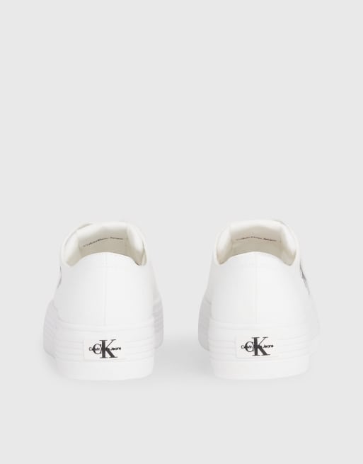 Calvin klein zolah on sale white canvas flatform trainers