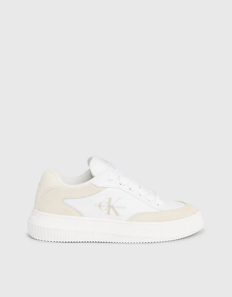 Calvin Klein Jeans canvas trainers in off white