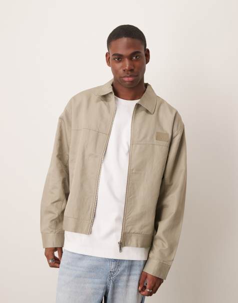 Calvin Klein Jeans canvas twill workwear jacket in beige - view 1