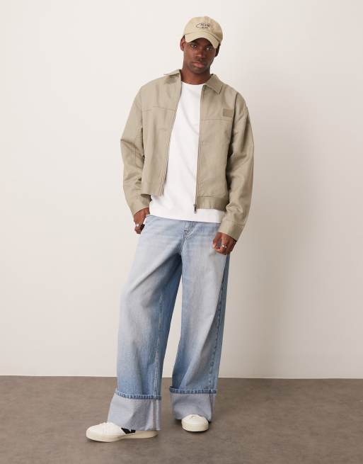 Calvin Klein Jeans canvas twill workwear jacket in beige ASOS