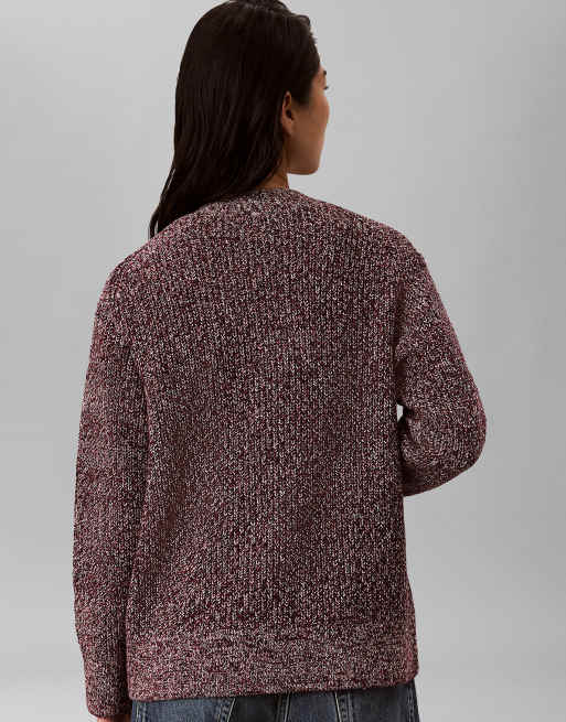 Calvin Klein Jeans cardigan mouliné relaxed en rhododendron, 4 de 6