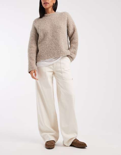 Calvin Klein Jeans cargo jeans in natural raw ecru