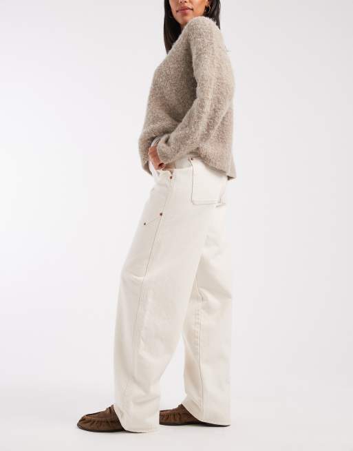 Calvin Klein Jeans cargo jeans in natural raw ecru, 3 of 5