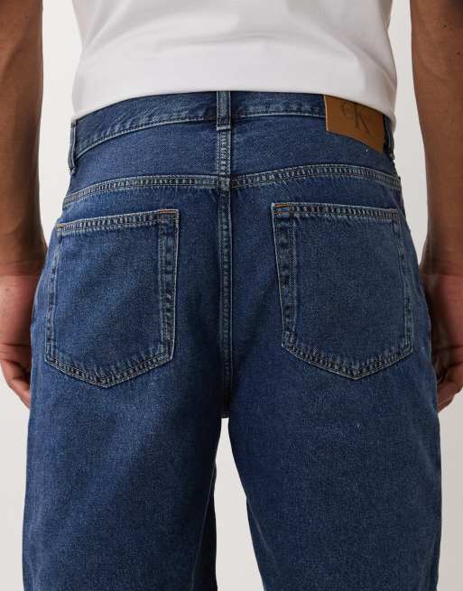 Calvin Klein Jeans cargo jorts in mid wash blue, 5 of 5