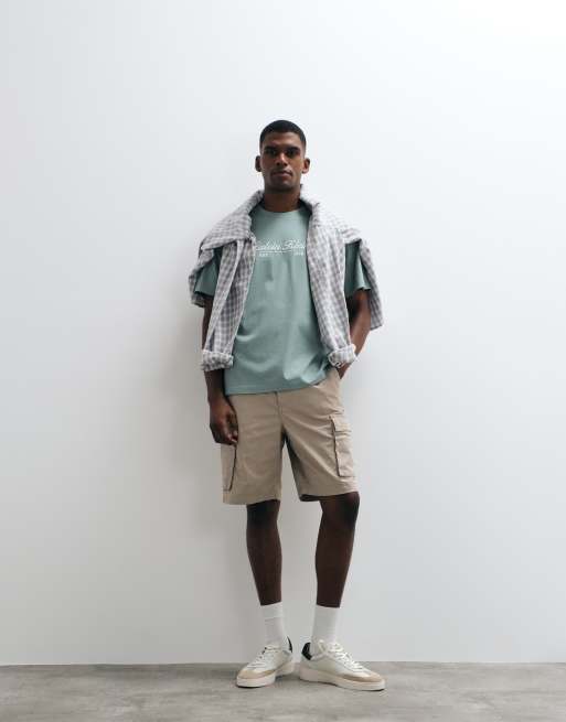 Calvin Klein Jeans – Cargo-Shorts in der Farbe Stein, 4 von 5