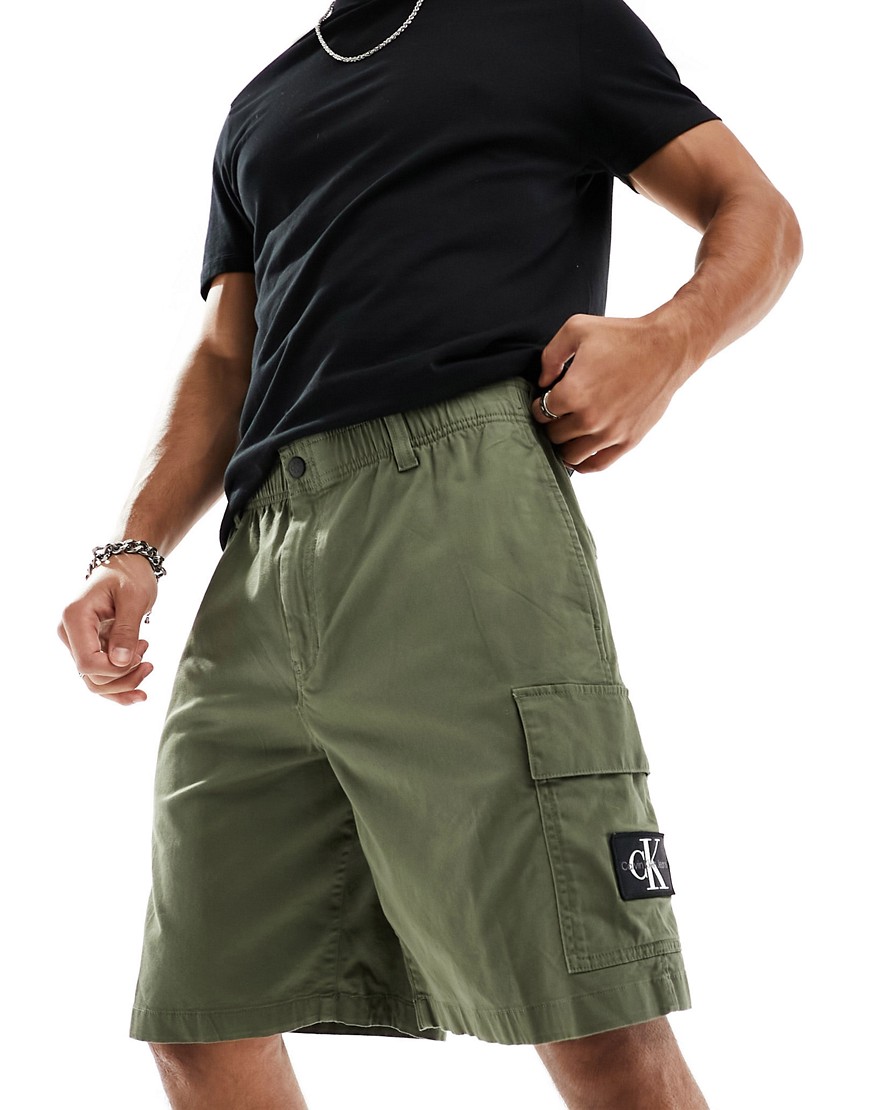 Calvin Klein Jeans cargo shorts in olive green