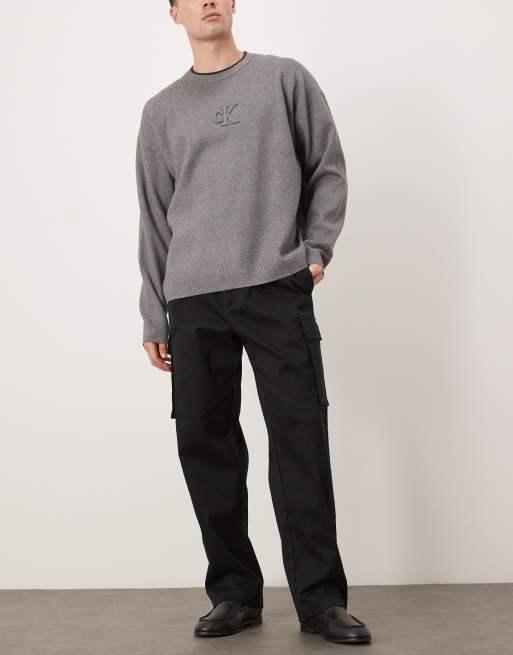 Calvin Klein Jeans – Cargohose mit geradem Schnitt in Schwarz, 2 von 5