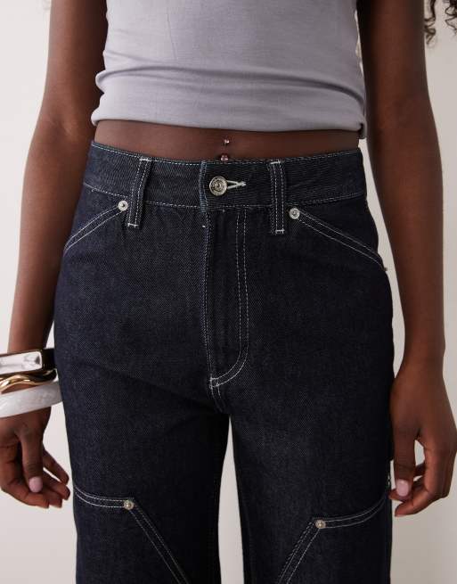 Calvin Klein Jeans Carpenter-Jeans mit Kontrastnähten in dunklem Denimblau, 4 von 5