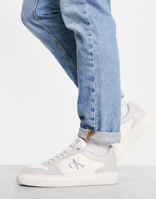 Calvin Klein Jeans casual cupsole trainers in ivory