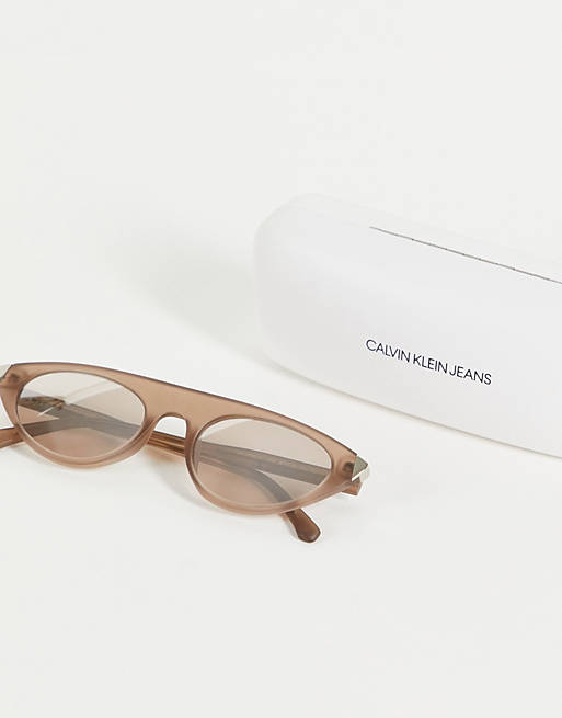 Calvin Klein Jeans cat eye brown sunglasses | ASOS