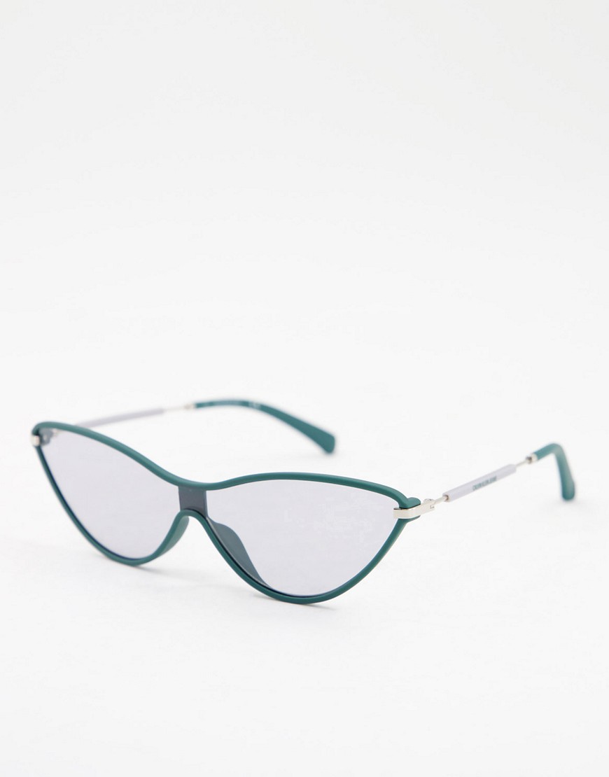 Calvin Klein Jeans cat eye sunglasses in green-Black