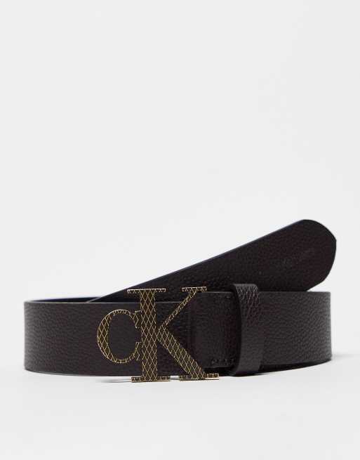 Calvin Klein Jeans Ceinture en cuir logo Marron