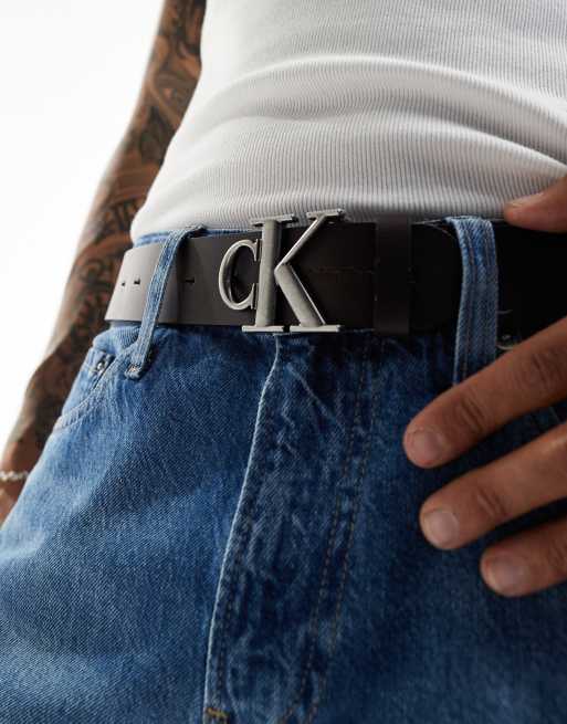 Calvin Klein Jeans - Ceinture en cuir à logo - Marron, 4 de 4