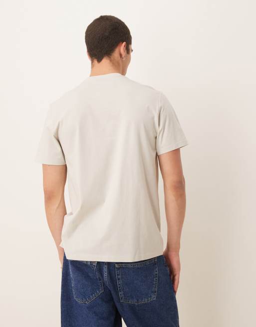 Calvin Klein Jeans centre block logo t-shirt in off white, 4 of 4
