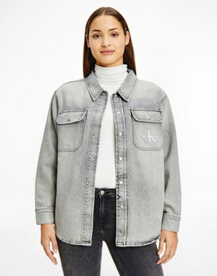 Marques de designers Calvin Klein Jeans - Chemise en jean avec poche et logo monogramme - Gris