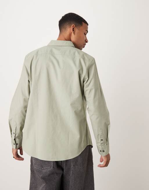 Calvin Klein Jeans - Chemise Oxford à manches longues - Vert pâle, 3 de 4
