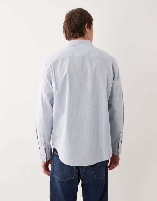 Calvin Klein Jeans - Chemise Oxford à rayures fines - Bleu, 3 de 5
