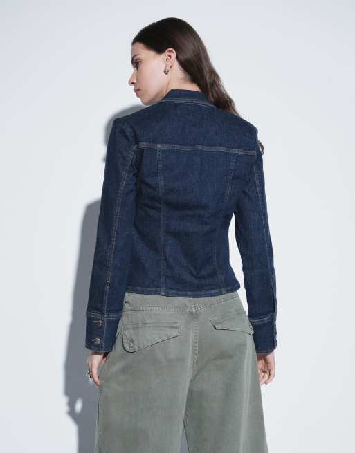 Calvin Klein Jeans chemise trucker en denim structurée classique délavage bleu indigo, 3 de 6