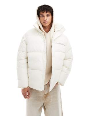 Calvin Klein Jeans Calvin Klein Jeans chenille monologo puffer in white