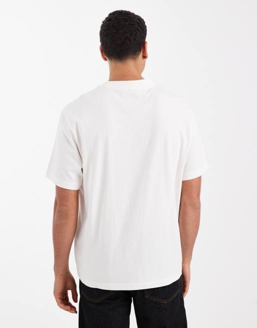 Calvin Klein Jeans chest graphic print t-shirt in white, 3 of 5
