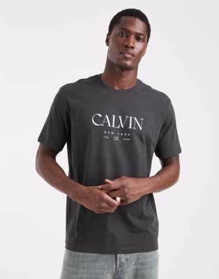 Calvin Klein Jeans chest graphic t-shirt in black
