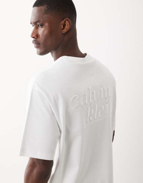 Calvin Klein Jeans chest logo graphic t-shirt in white - view 1