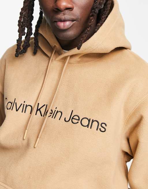 Calvin Klein AOP monogram hoodie in navy exclusive to ASOS