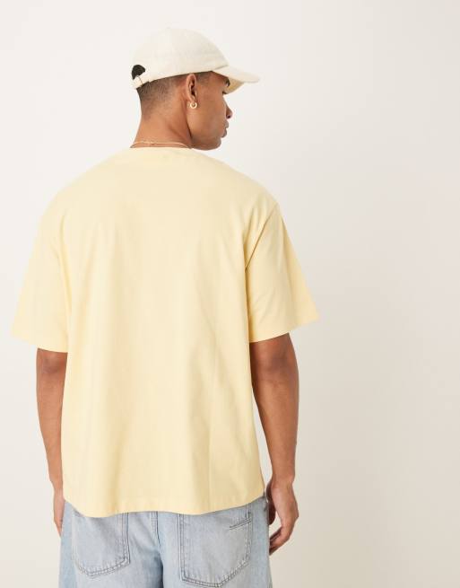 Calvin Klein Jeans chest logo t-shirt in yellow, 3 of 4