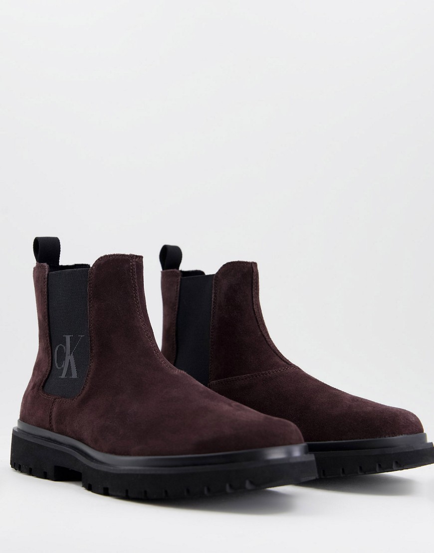 Calvin Klein Jeans chunky chelsea boots in brown