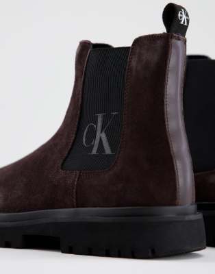 calvin klein chelsea boots brown