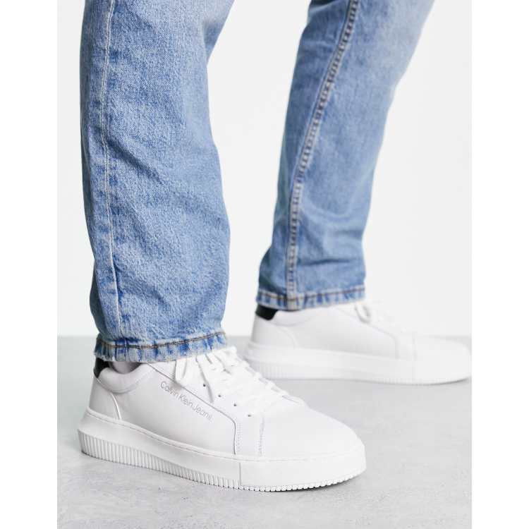 Calvin klein chunky trainers on sale white