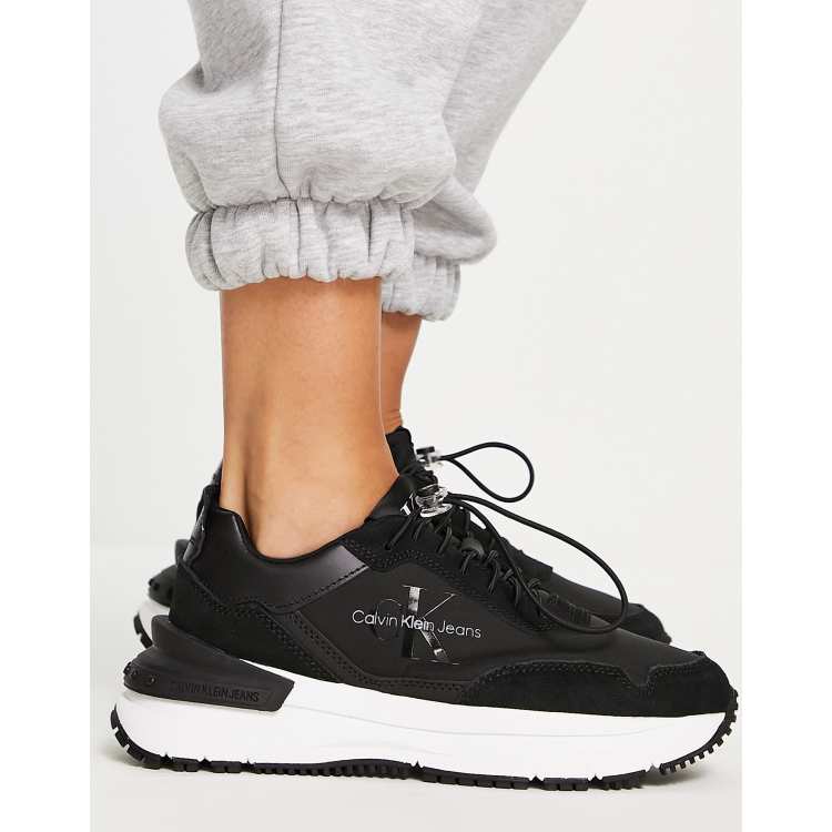 Calvin Klein Jeans chunky runner sneakers in black ASOS