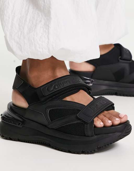 Black calvin shop klein sandals