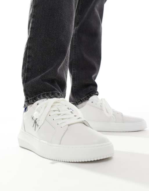 Calvin Klein Jeans - Chunky sneakers med sål i hvid og blå, 3 af 5