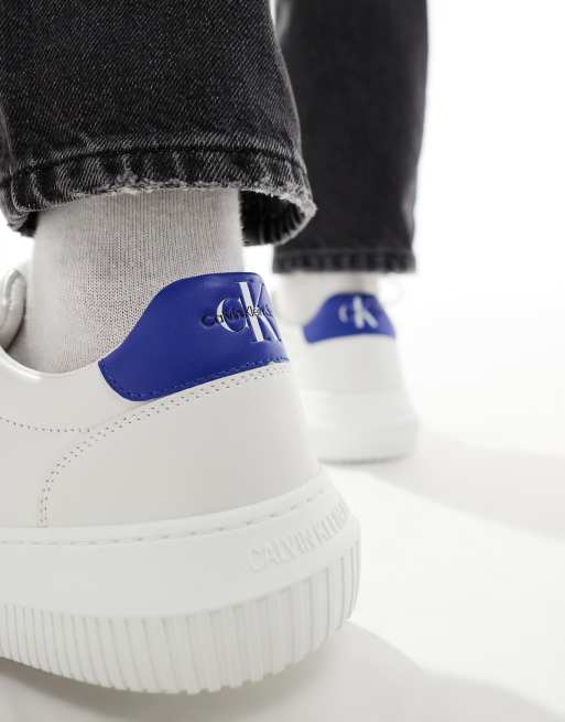 Calvin Klein Jeans - Chunky sneakers med sål i hvid og blå, 4 af 5