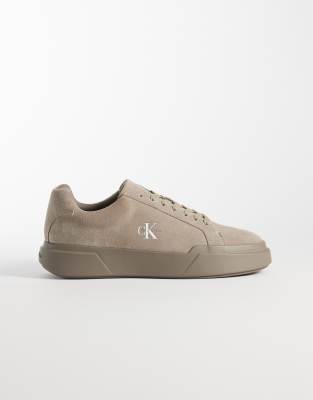  Jeans chunky suede cupsole trainers in khaki